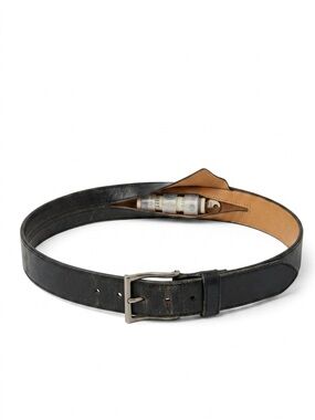 Secret compartment leather belt